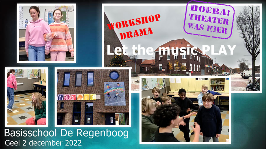 Muzische workshop expressie drama acteren op muziek leerlingen lagere school Geel